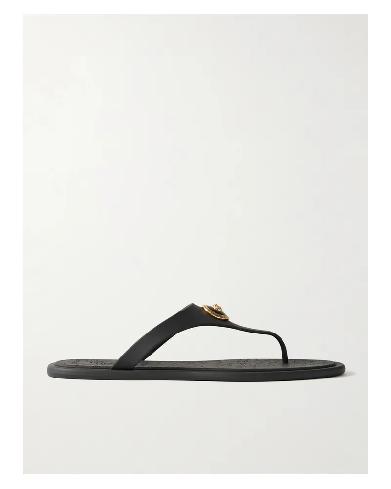 Versace Alia Zehensandalen Aus Gummi Mit Verzierung - Schwarz Schwarz