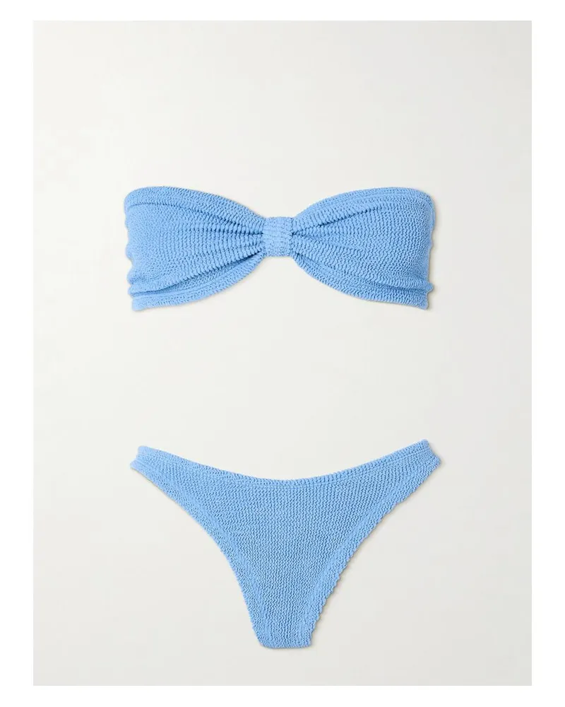 Hunza G Tina Bikini Aus Seersucker Mit Twist-detail - Blau Blau