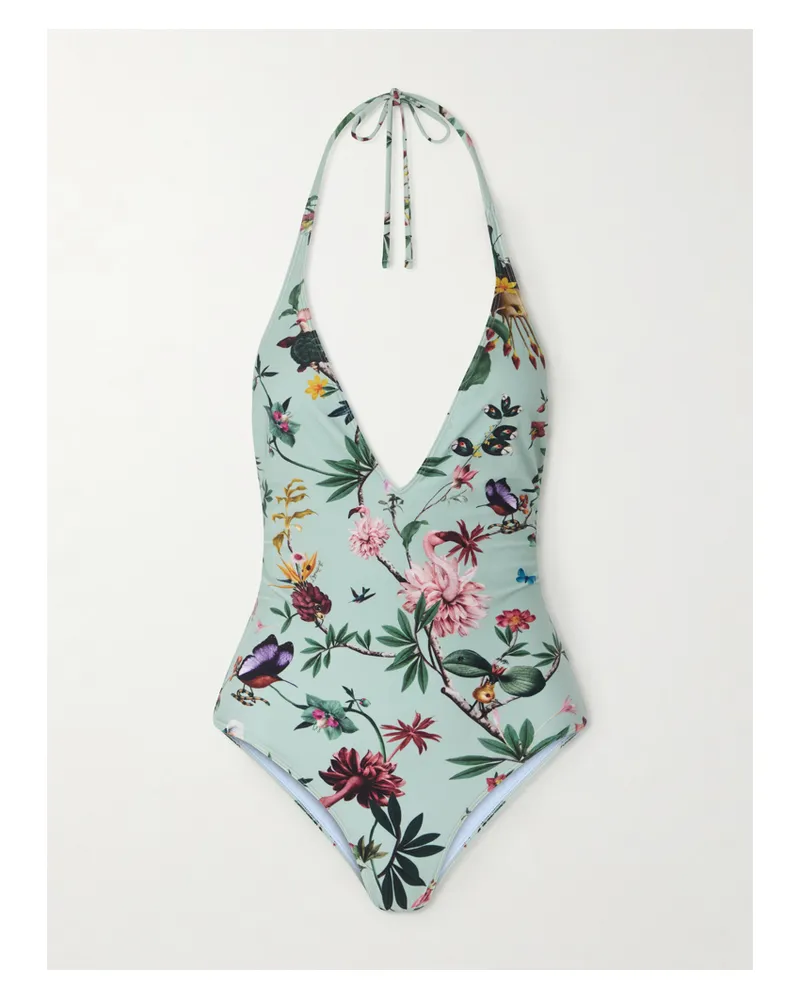 La DoubleJ Printed Halterneck Swimsuit - Green Green
