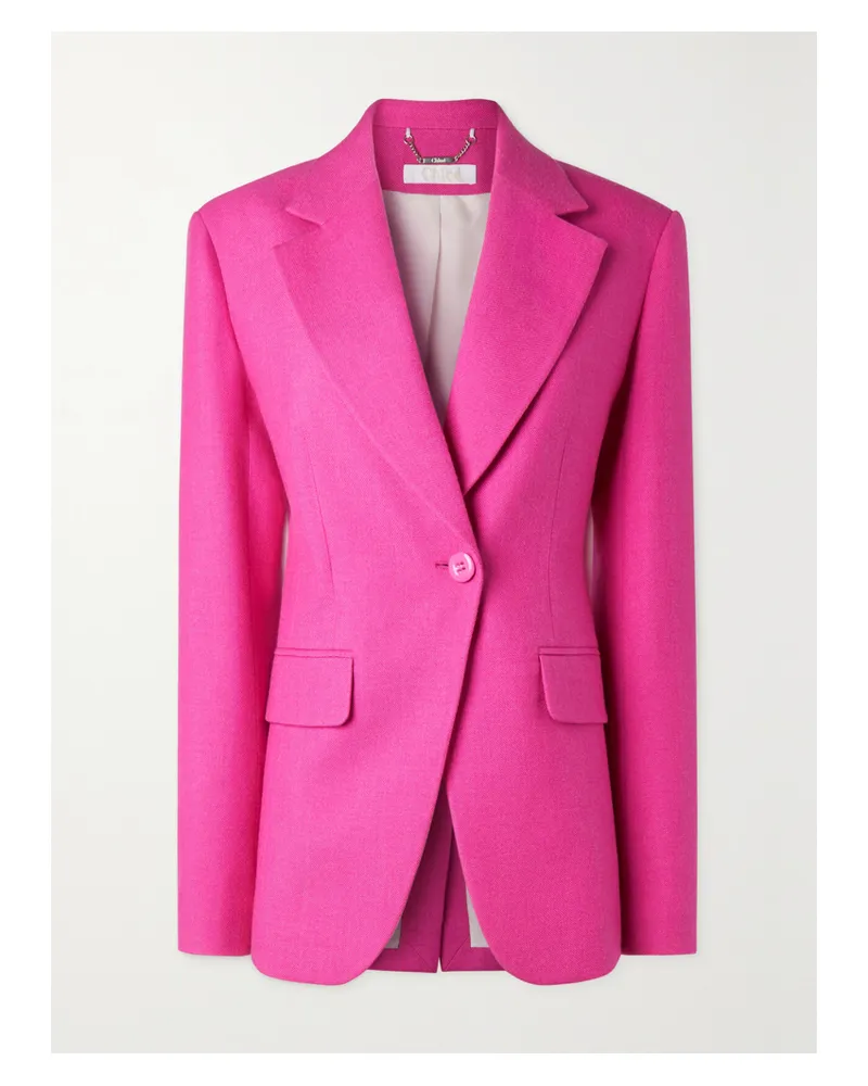 Chloé Blazer Aus Twill Aus Einer Mischung Aus Wolle, Seide Und Kaschmir - Pink Pink
