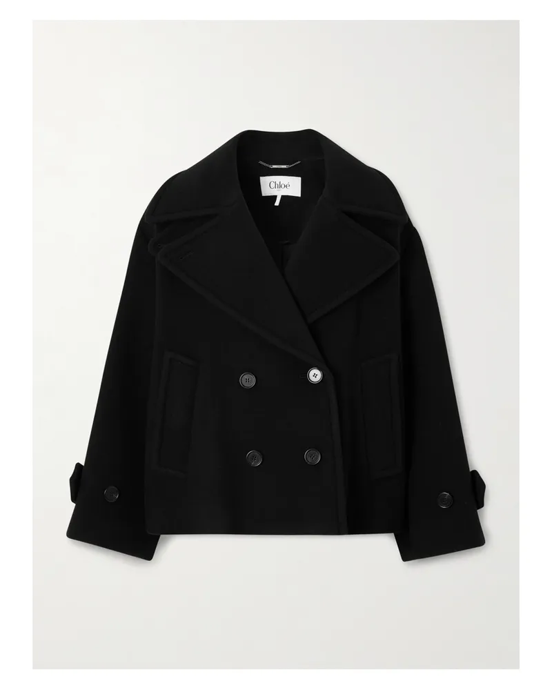 Chloé Overszied Double-breasted Wool-blend Coat - Black Black