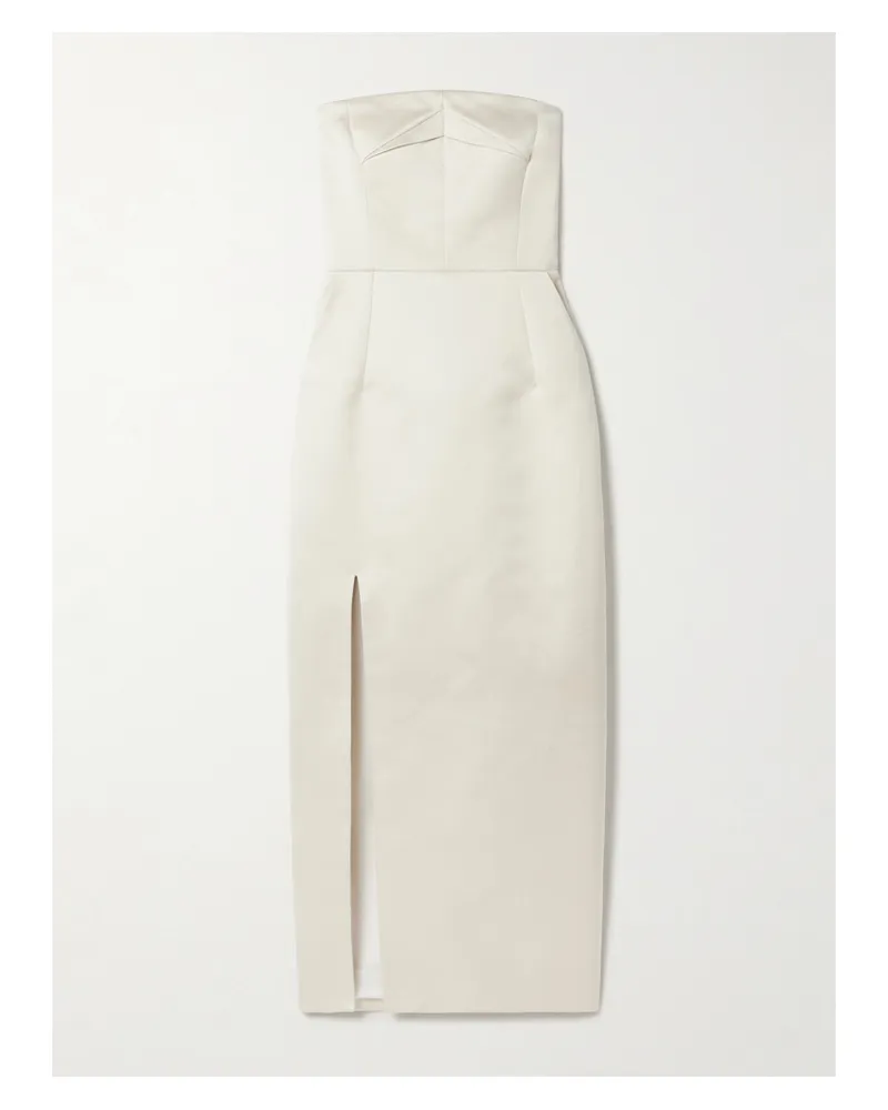 EMILIA WICKSTEAD Pola Trägerloses Midikleid Aus Duchesse-satin - Elfenbein Elfenbein