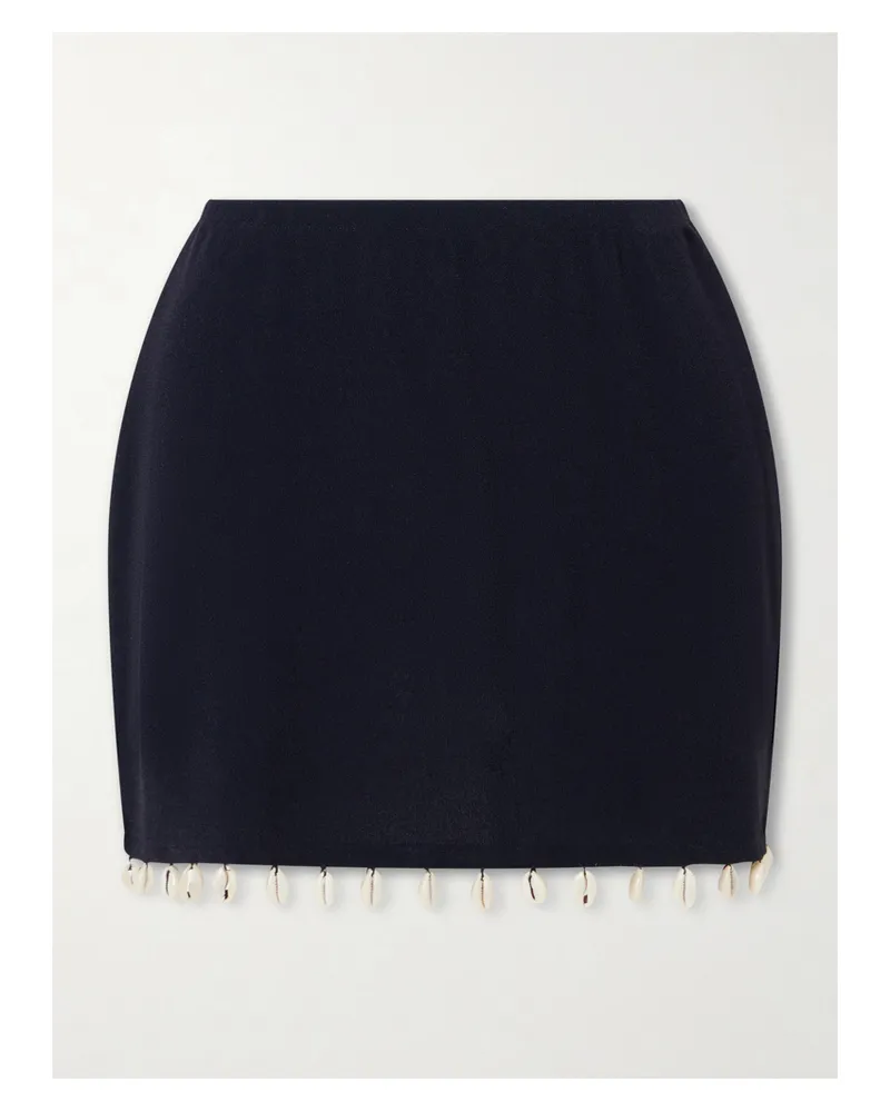 Sara Cristina Embellished Jersey Mini Skirt - Blue Blue