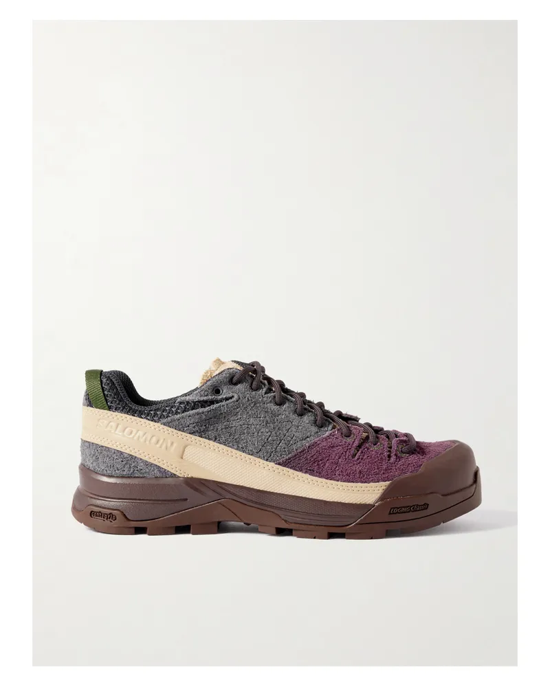 Salomon X-alp Sneakers Aus Gebürstetem Veloursleder Mit Gummi- Und Mesh-besätzen - Braun Braun