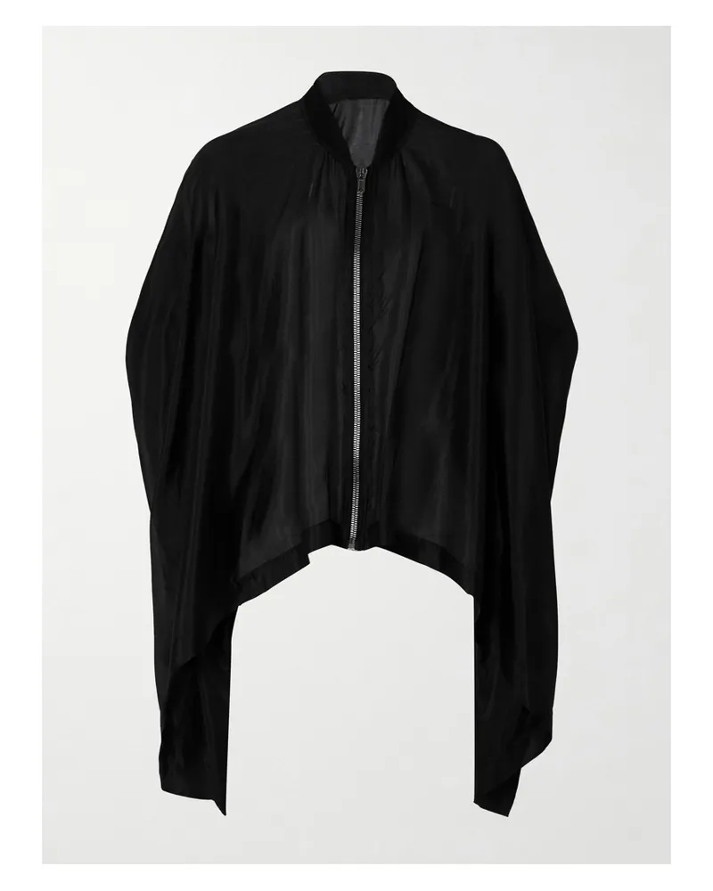 Rick Owens Flight Bomberjacke Aus Seiden-voile - Schwarz Schwarz