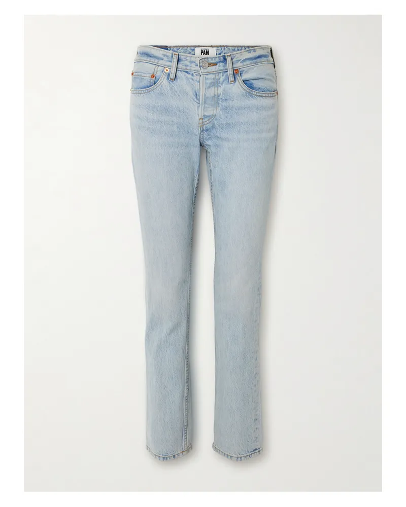 RE/DONE Net Sustain + Pamela Anderson The Anderson Hoch Sitzende Jeans Mit Schmalem Bein Aus Bio-denim - Blau Blau