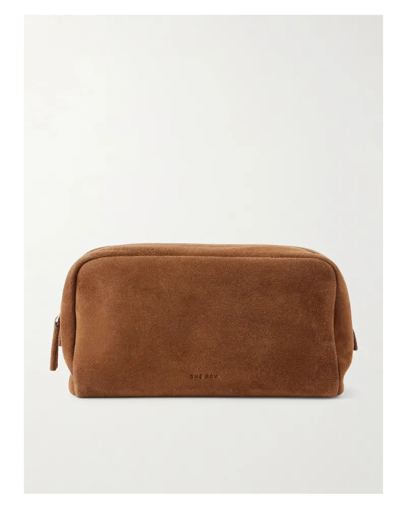 The Row Astra Suede Pouch - Brown Brown