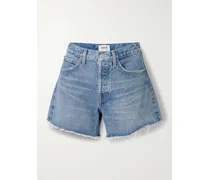 Parker Long Distressed Denim Shorts - Blue