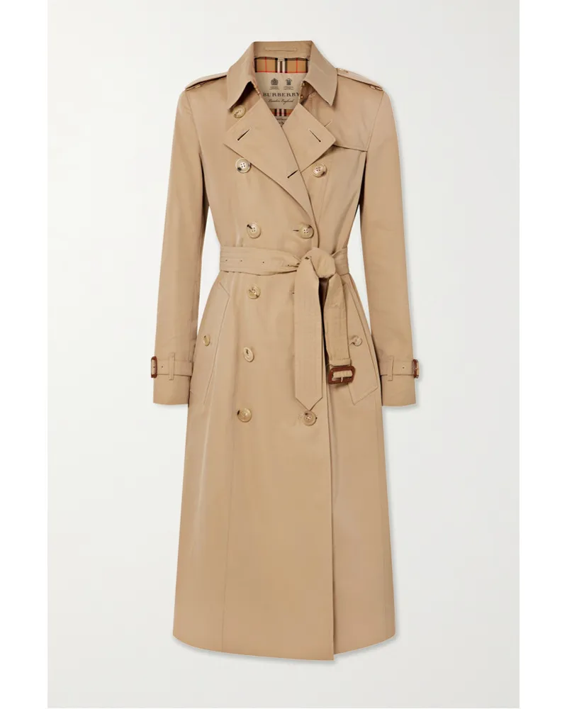 Burberry Chelsea Long Trenchcoat aus Biobaumwollgabardine Neutral