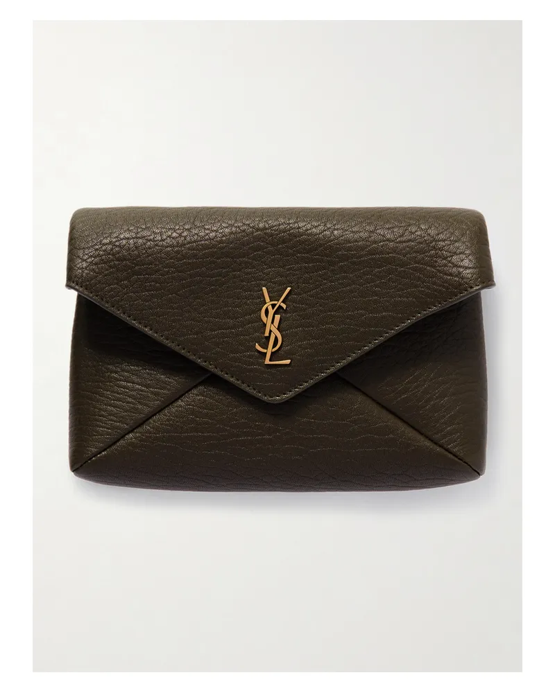 Saint Laurent Cassandre Textured-leather Shoulder Bag - Green Green