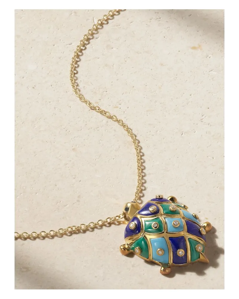 Yvonne Léon Tortue Kette Aus 9 Karat Gold Mit Mehreren Steinen Gold