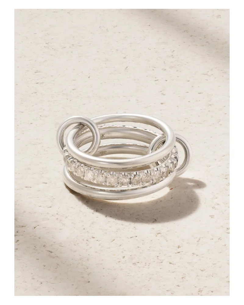 Spinelli Kilcollin Petunia Sterling Silver Diamond Ring Silver