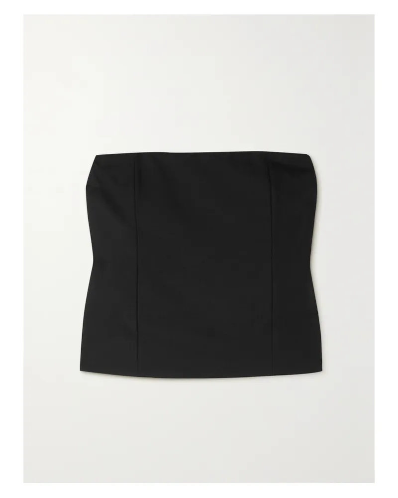 The Row Melini Trägerloses Oberteil Aus Twill Aus Einer Woll-mohairmischung - Schwarz Schwarz