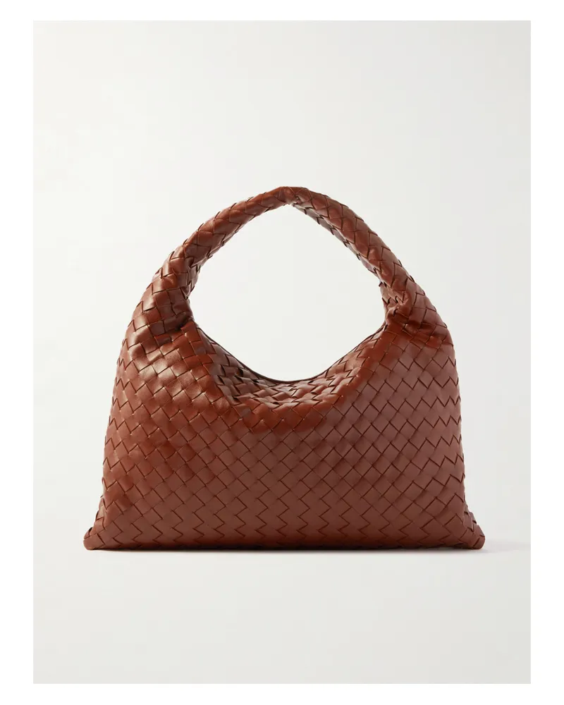 Bottega Veneta Hop Medium Intrecciato Leather Tote - Brown Brown