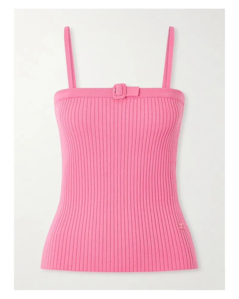 Courrèges Tanktop Aus Rippstrick Mit Schnalle - Pink Pink