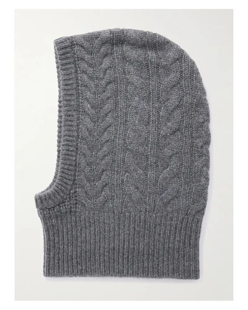 Lisa Yang Ylda Balaklava Aus Kaschmir In Zopfstrick - Grau Grau