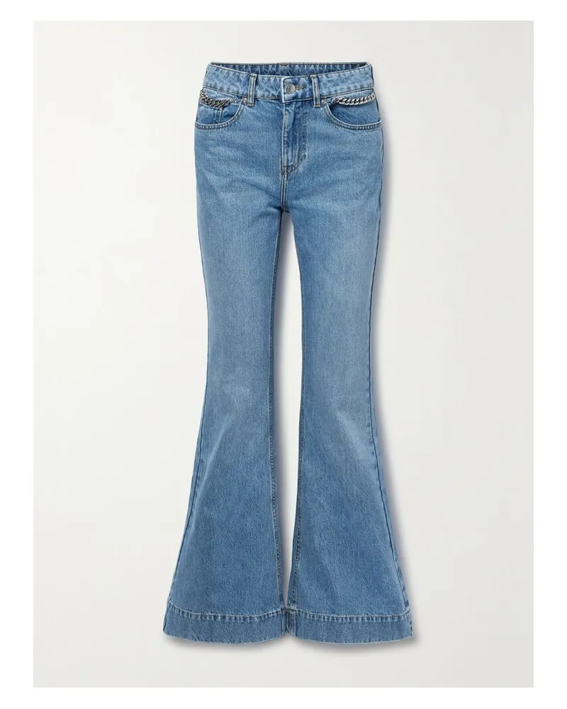 Stella McCartney Net Sustain Iconic Hoch Sitzende Schlagjeans Mit Ketten - Blau Blau