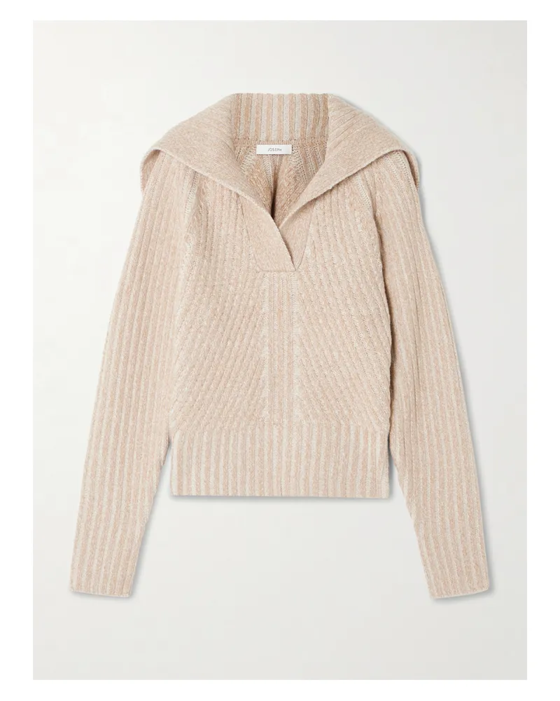 Joseph Robby Ribbed Merino Wool-blend Sweater - Neutrals Neutrals