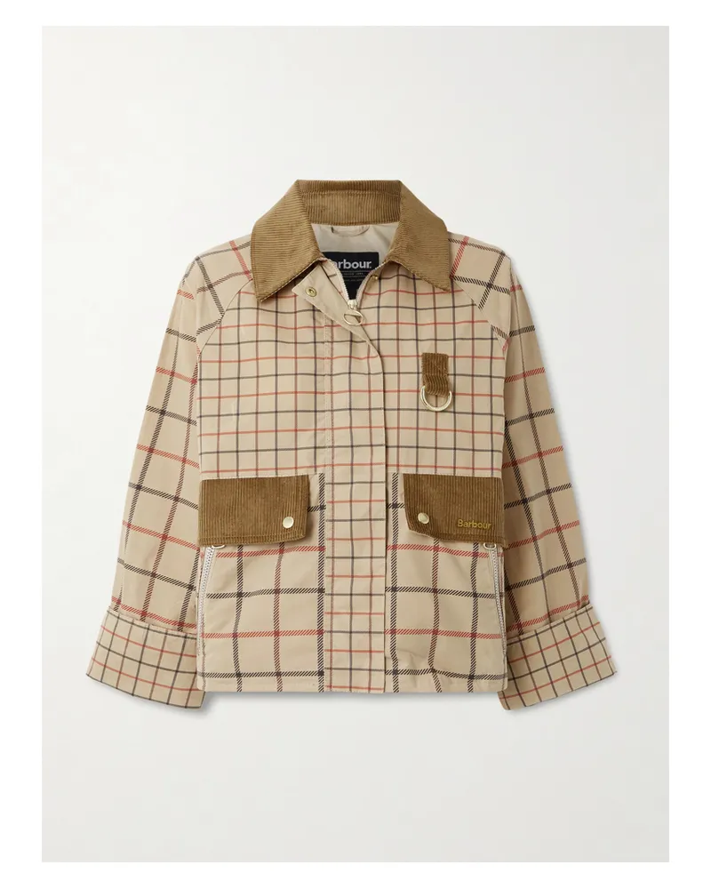 Barbour Mackworth Jacke Aus Baumwolle Mit Karomuster Und Cordbesätzen - Neutral Neutral