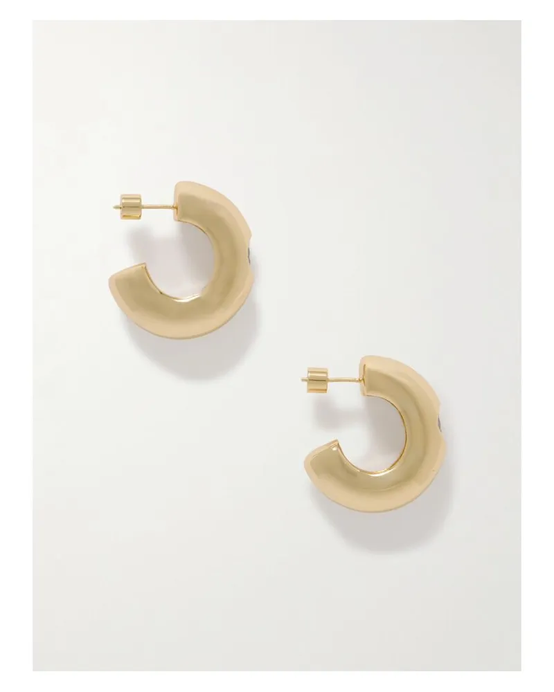 Martha Calvo Kaia Vergoldete Creolen Mit Kristallen Gold