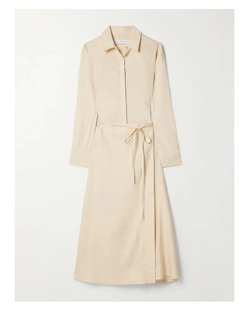 Proenza Schouler Lato Midi-wickelkleid Aus Einer Leinenmischung - Neutral Neutral