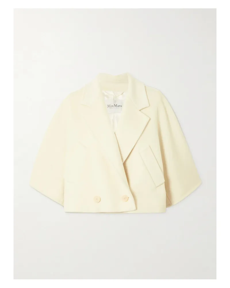 Max Mara Galea Verkürzte, Doppelreihige Jacke Aus Einer Woll-kaschmirmischung - Creme Creme