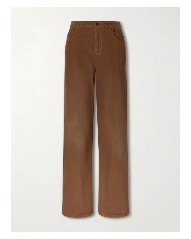 The Row Eglitta Cotton-blend Corduroy Pants - Brown Brown