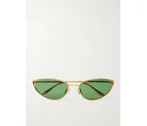 Goldfarbene Sonnenbrille Mit Cat-eye-rahmen