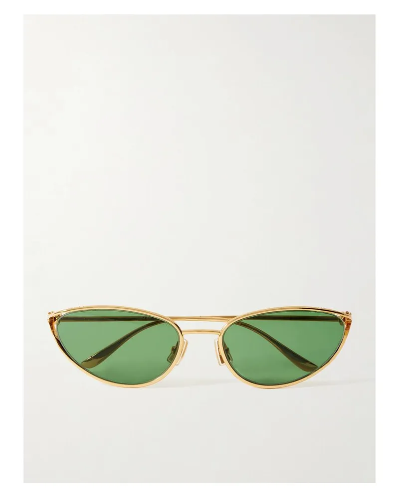 Bottega Veneta Goldfarbene Sonnenbrille Mit Cat-eye-rahmen Gold