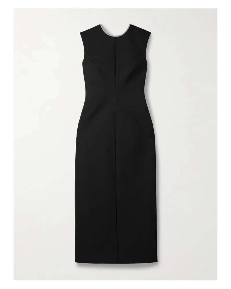 Róhe Charliana Rückenfreies Maxikleid Aus Einer Wollmischung Mit Kristallen - Schwarz Schwarz