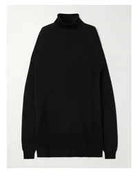 Rick Owens Crater Rollkragenpullover aus Gestrickter Wolle Schwarz