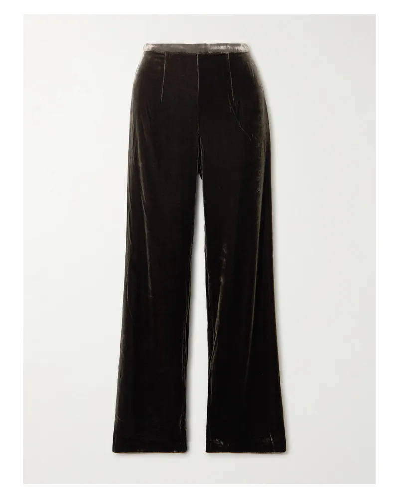 Le Kasha 1918 San Polo Velvet Wide-leg Pants - Brown Brown