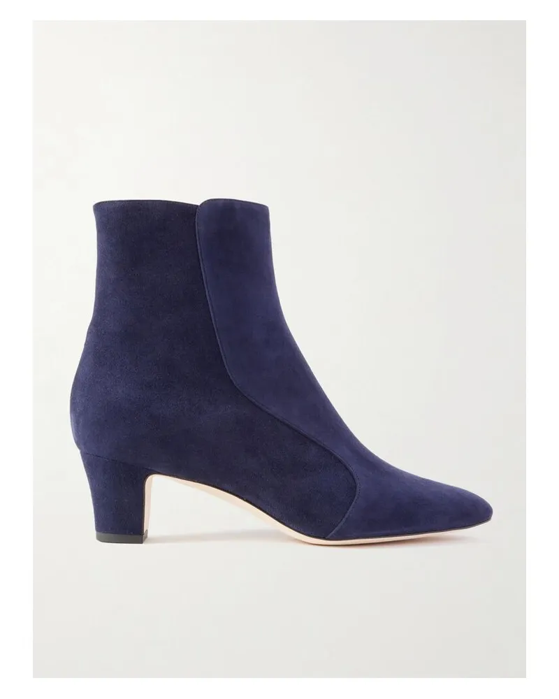 Manolo Blahnik Myconia 50 Ankle Boots Aus Veloursleder - Blau Blau