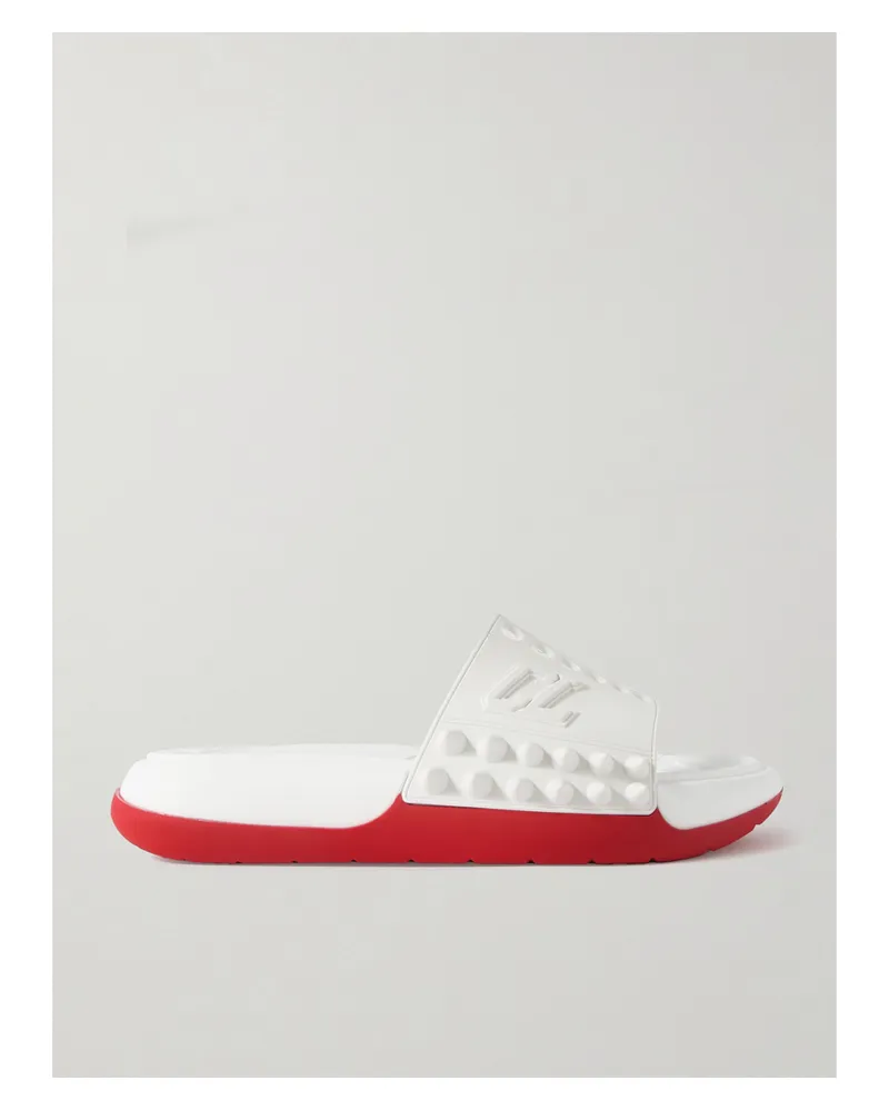 Christian Louboutin Take It Easy Donna Spiked Rubber Slides - White White