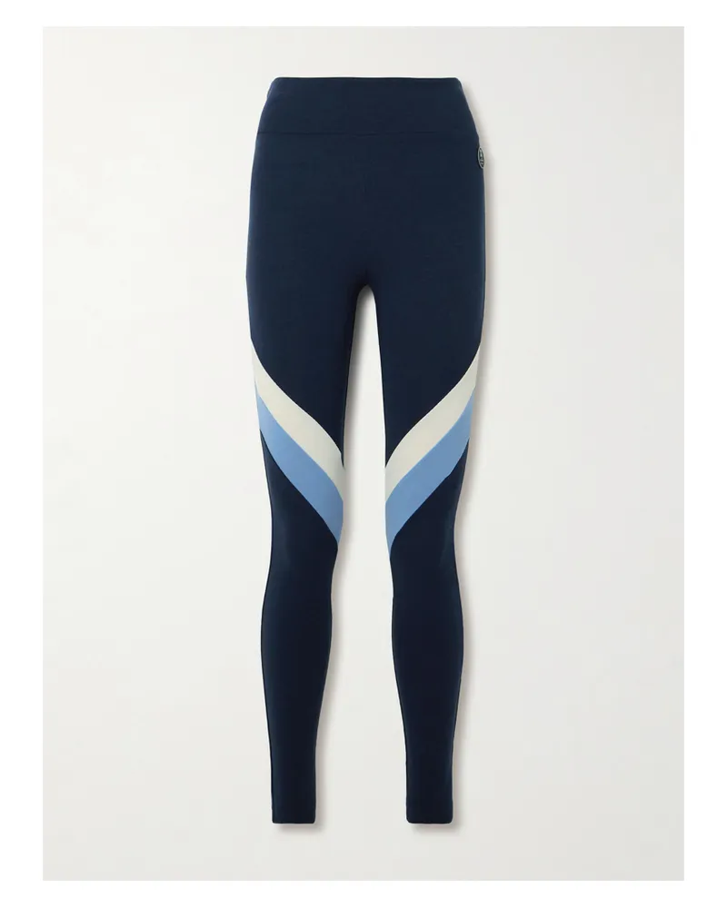 WE NORWEGIANS Voss Leggings Aus Piqué Aus Einer Merinowollmischung Mit Streifen - Blau Blau