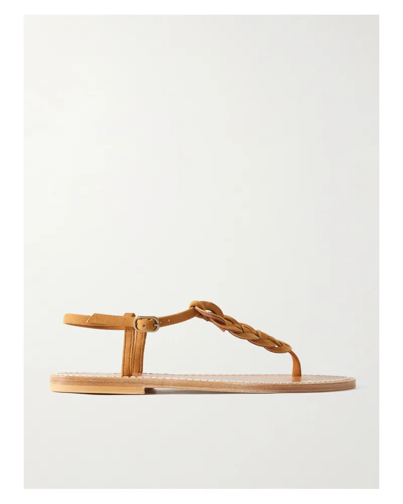 K.Jacques  Lemovis Sandalen Aus Geflochtenem Veloursleder - Braun Braun