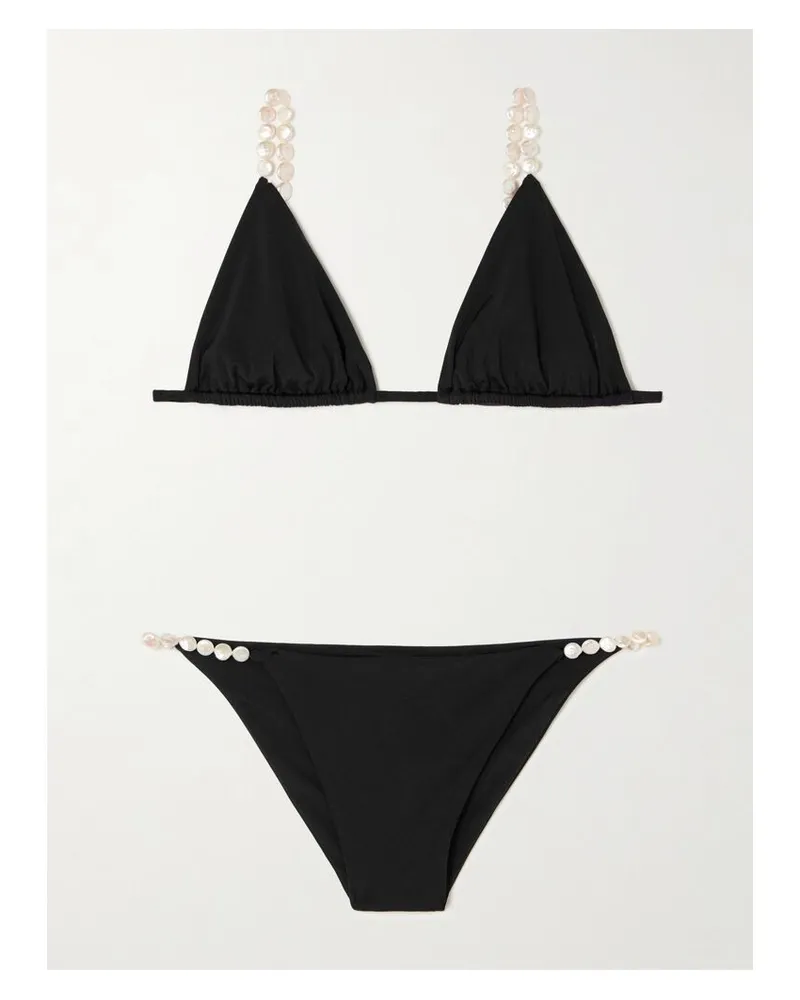 Sara Cristina Bikini Mit Perlen - Schwarz Schwarz