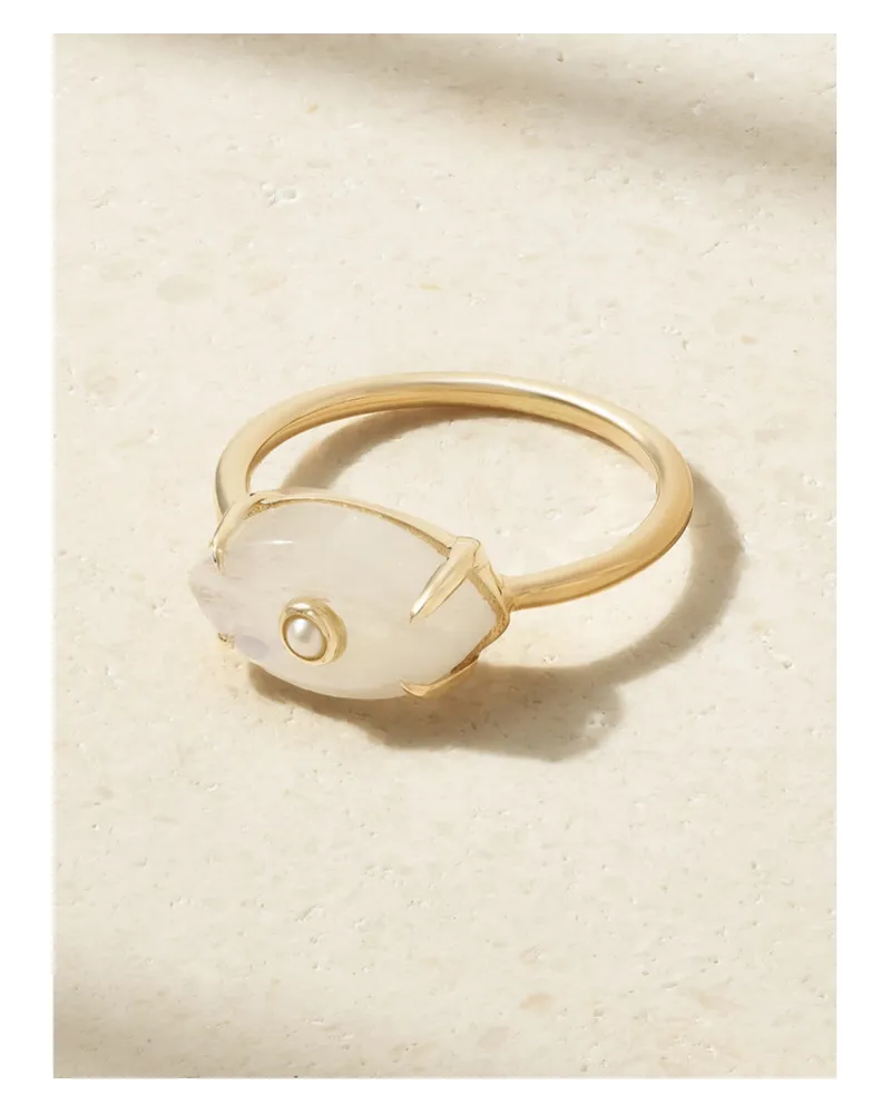 Sydney Evan Evil Eye Ring aus 14 Karat Gold