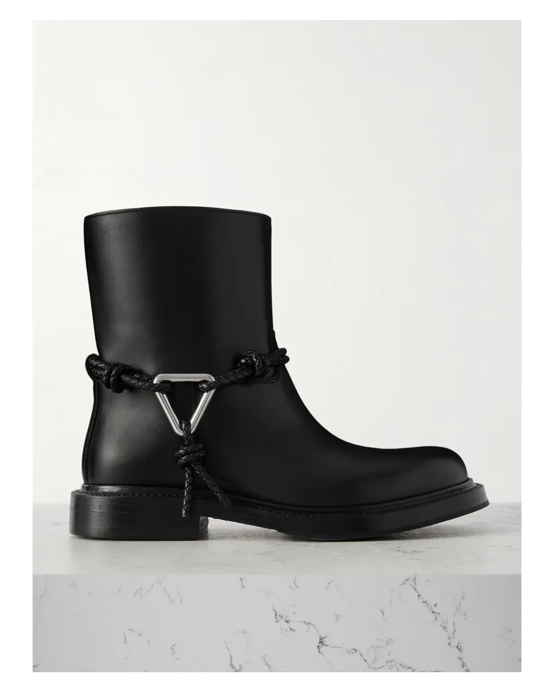 Bottega Veneta James Leather Ankle Boots - Black Black