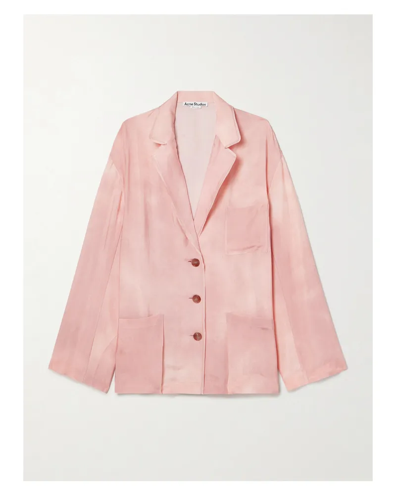 Acne Studios Oversized-blazer Aus Glänzendem Twill - Pink Pink