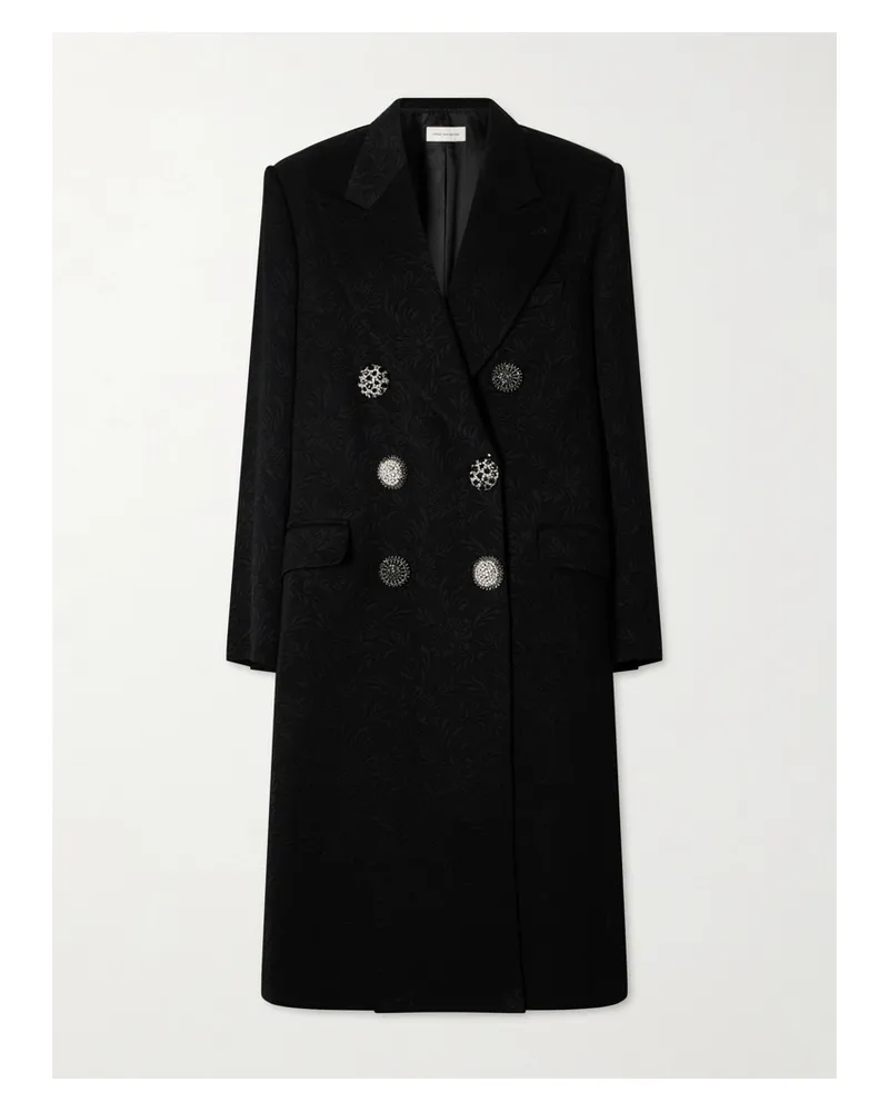 Dries van Noten Embellished Matelassé Coat - Black Black
