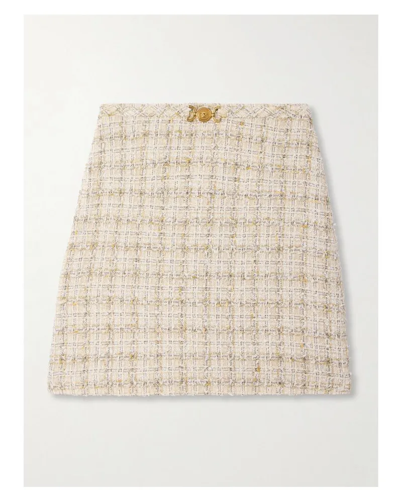 Versace Minirock Aus Tweed Aus Einer Baumwollmischung - Neutral Neutral