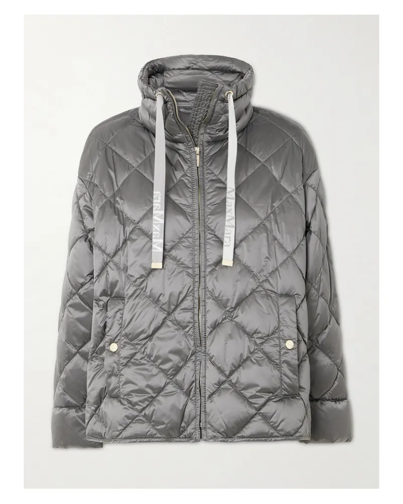 Max Mara The Cube Quilted Padded Shell Down Jacket - Gray Gray