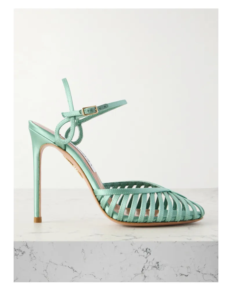 Aquazzura Sweet Surrender 105 Pumps Aus Satin Mit Cut-outs - Blau Blau