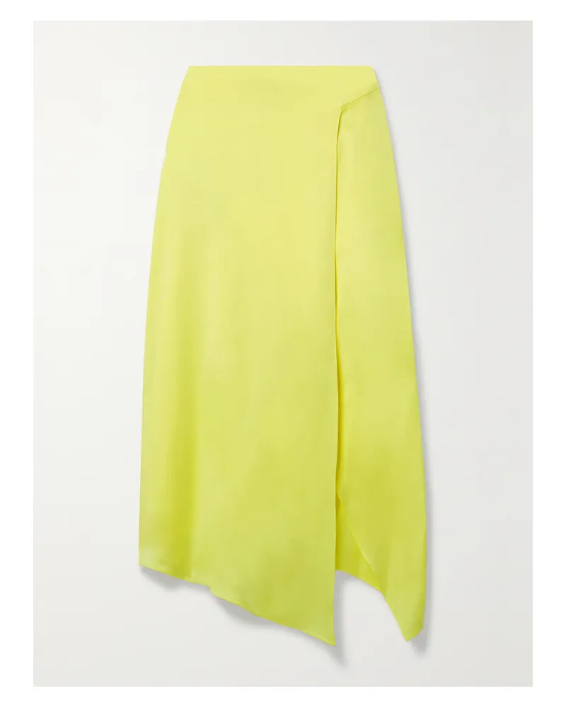 Stella McCartney Asymmetrischer Midirock Aus Satin Mit Wickeleffekt - Gelb Gelb