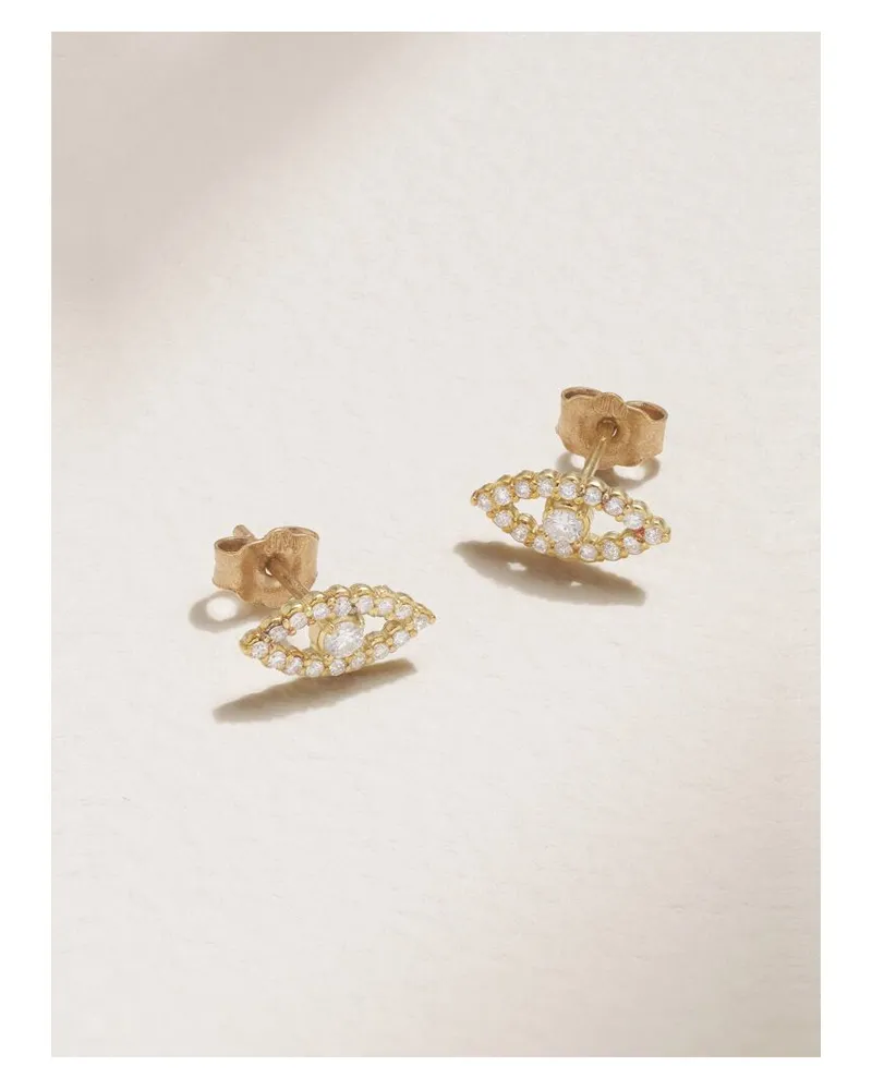 Jennifer Meyer Evil Eye Mini Ohrstecker Aus 18 Karat Gold Mit Diamanten Gold