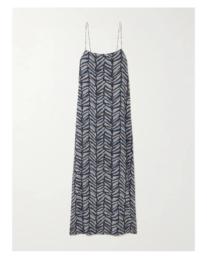 Matteau Maxikleid Aus Bedrucktem Seiden-voile - Blau Blau