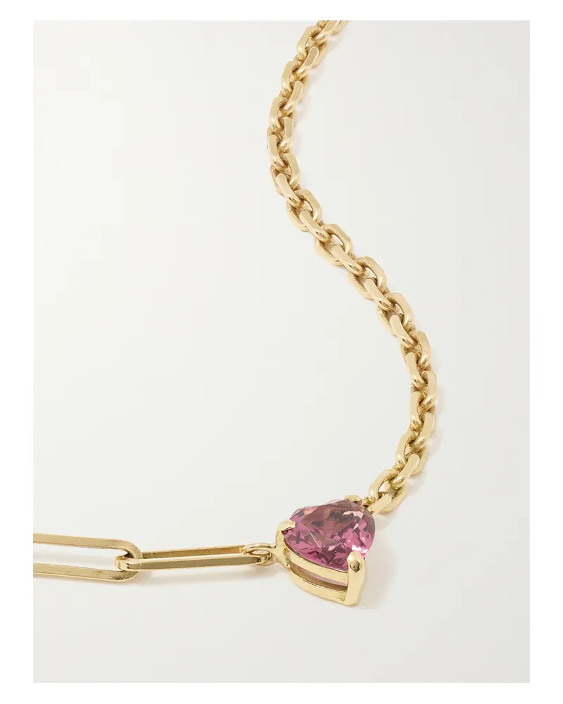 Yvonne Léon Kette Aus 18 Karat Gold Mit Rhodolith - Pink Pink