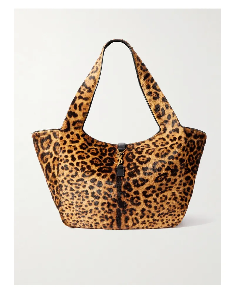 Saint Laurent Le 5 À 7 Bea Leopard-print Calf Hair Tote - Animal Print Animal