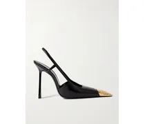 Jeanne Slingback-pumps Aus Glanzleder Mit Verzierung - Schwarz